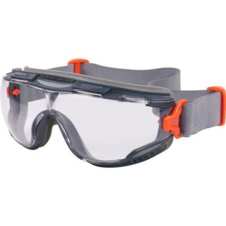 ERGODYNE ARKYN-NEO Clear Lens Safety Goggles w/ Neoprene Strap, Anti-Scratch & Anti-Fog, Gray 60310